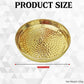 Pure Source India Pure Brass Hammered Thali/Tray, Heavy Weight Dinner Plate, Gold, Round, Pack of 1