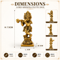 Pure Source India Pure Brass Lord Krishna Idol with Flute (7.5 cm) | Shree Lord Krishna Statue for Home Decor, Office Desk | Gift for House Warming (106 gm)