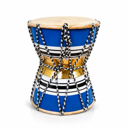 Pure Source India Wooden Damru Drum | Handmade Traditional Indian Musical Instrument | Double-Sided Percussion Drum for Kids & Adults | Bhajan, Meditation, Pooja, Festivals & Home Decor