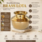 Pure Source India Brass Lota for Puja | Brass Kalash 500 ML | 4 Inch Gold Finish Traditional Pooja Lota | Hindu Religious Pooja Item for Home Temple & Decoration