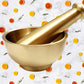 Pure Source India Pure Brass Imam Dasta/Mortar and Pestle Set/Ohkli Musal/Kharal- 4 Inches