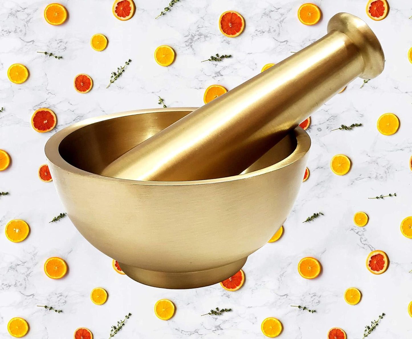 Pure Source India Pure Brass Imam Dasta/Mortar and Pestle Set/Ohkli Musal/Kharal- 4 Inches