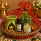 Pure Source India Diwali Gift Set with 97 Green Aroma Burner, Aroma Oil, Scented Candle & Potpourri Potli | Festive Home Fragrance Gift Hamper