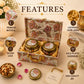 Pure Source India Empty Dry Fruit Gift Box with 2 Airtight Glass Jars | Luxury Hamper Box with Satin Lining | Reusable for Dry Fruits, Wedding, Diwali, Rakhi & Corporate Gifts