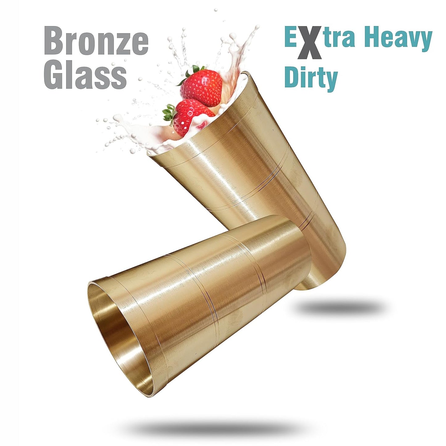 Pure Source India Bronze/Kansa Glass Drinkware, Serveware for Lassi, Milk, and Water with Heavy Duty (3.5 X 6.65 INCH- 650 Gm) 700ML