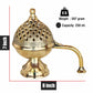Pure Source India Brass Dhoop Dani for Pooja, Bakhoor & Loban Burner, Heavy Incense Holder with Handle, 8 Inch (600g), Traditional Agarbatti Stand for Home, Temple, Meditation & Festive Decor