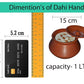Pure Source India Round With Lid Clay Dahi Handi, 1 Ltr, 1 Piece, Brown, Unglazed Terracotta, 1 Liter