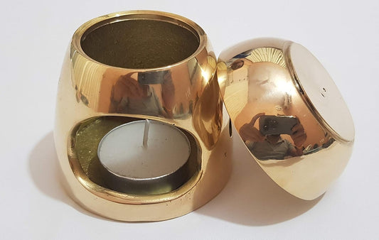 Pure Source India Aroma Burner, Pure & Solid Brass Oil Diffuser Coming with 1 Tea Light Candle.
