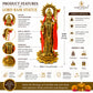 12 Inch Brass Lord Ram Idol Statue | Premium Handmade Ram Murti for Home Temple, Pooja Room, Office Desk & Gifting | Religious Decorative Showpiece