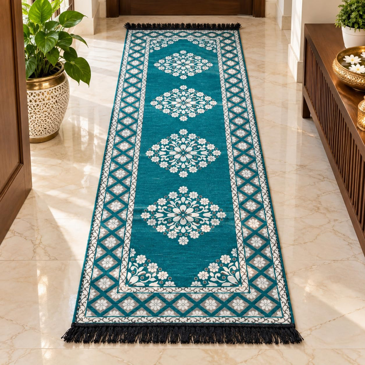 Pure Source India Green Cotton Yoga Mat for Women and Men, 2X6 feet, 3mm thick, Light Weight, Machine Washable, Home Exercise (Copy)