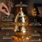 Brass Kapoor dani with Night lamp, Aroma Diffuser, Bakhoor dani,Camphor Burner (19.5 CM Gold)
