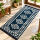 Pure Source India Blue Cotton Yoga Mat for Women and Men, 2X6 feet, 3mm thick, Light Weight, Machine Washable, Home Exercise