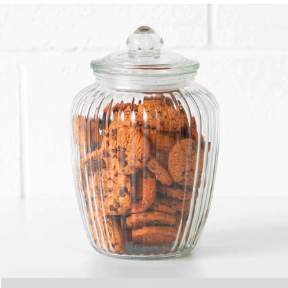 Pure Source India 2kg Glass Jar Food Safe Storage Container for Kitchen With Airtight Lid