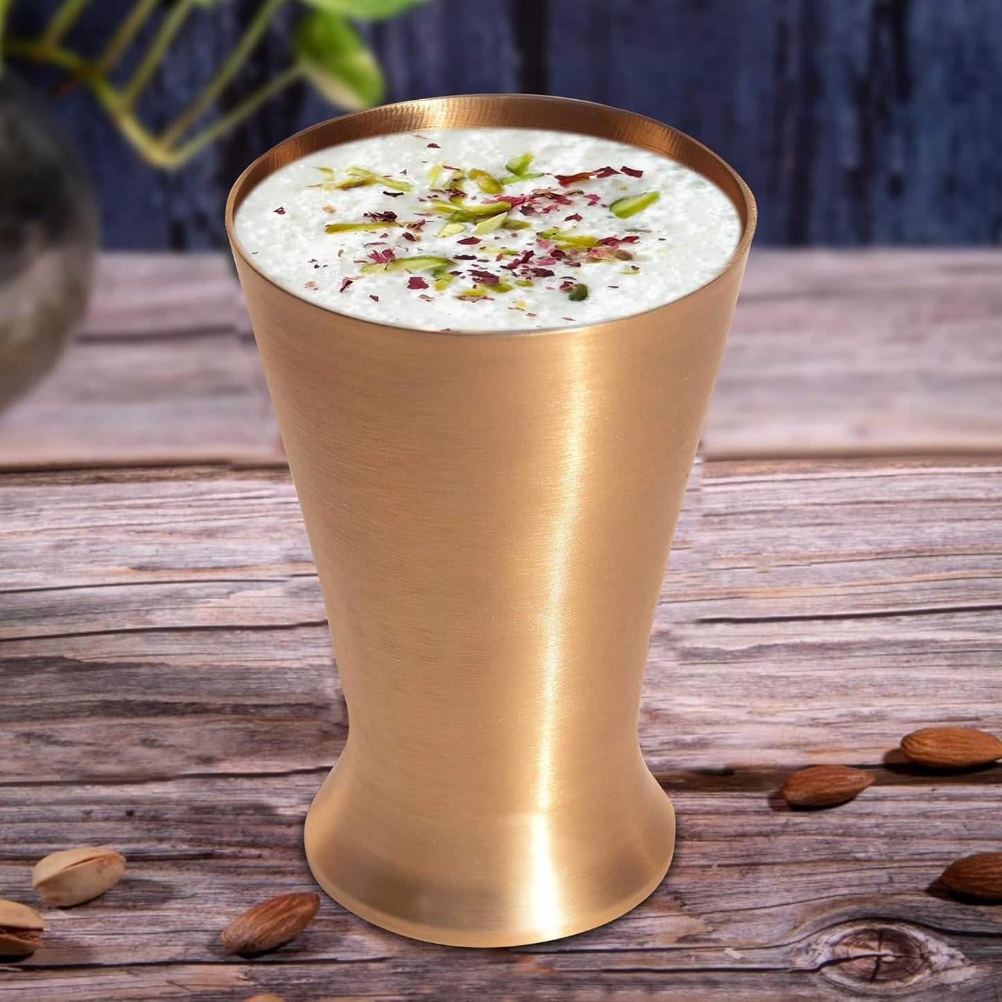 Pure Source India Bronze Kansa Glass Handmade, Serveware & Drinkware Glass Ideal for Dining Table Decoration (Pure Bronze -280 ML Gold)