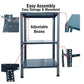 Iron Matte Finish (2 X 1 X 2FT) (2 SHELF) Adjustable Display Rack