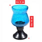 Pure Source India Sky Blue Crackle Glass Tea Light Candle Holder/Crackle Votive for Home Decoration