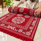 Pure Source India Red Cotton Yoga Mat for Women and Men, 2X6 feet, 3mm thick, Light Weight, Machine Washable, Home Exercise