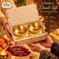 Pure Source India Gift Set with 2 Hammered Brass Bowls & 2 Spoons, for Diwali, Wedding, Housewarming & Festive Gifting