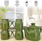 Pure Source India Ceramic Tea Cup Set with Kettle & Serving Tray | 4 Cups 200ml + 700ml Teapot + Tray | 6 Piece Tea Set for Gifting & Daily Use