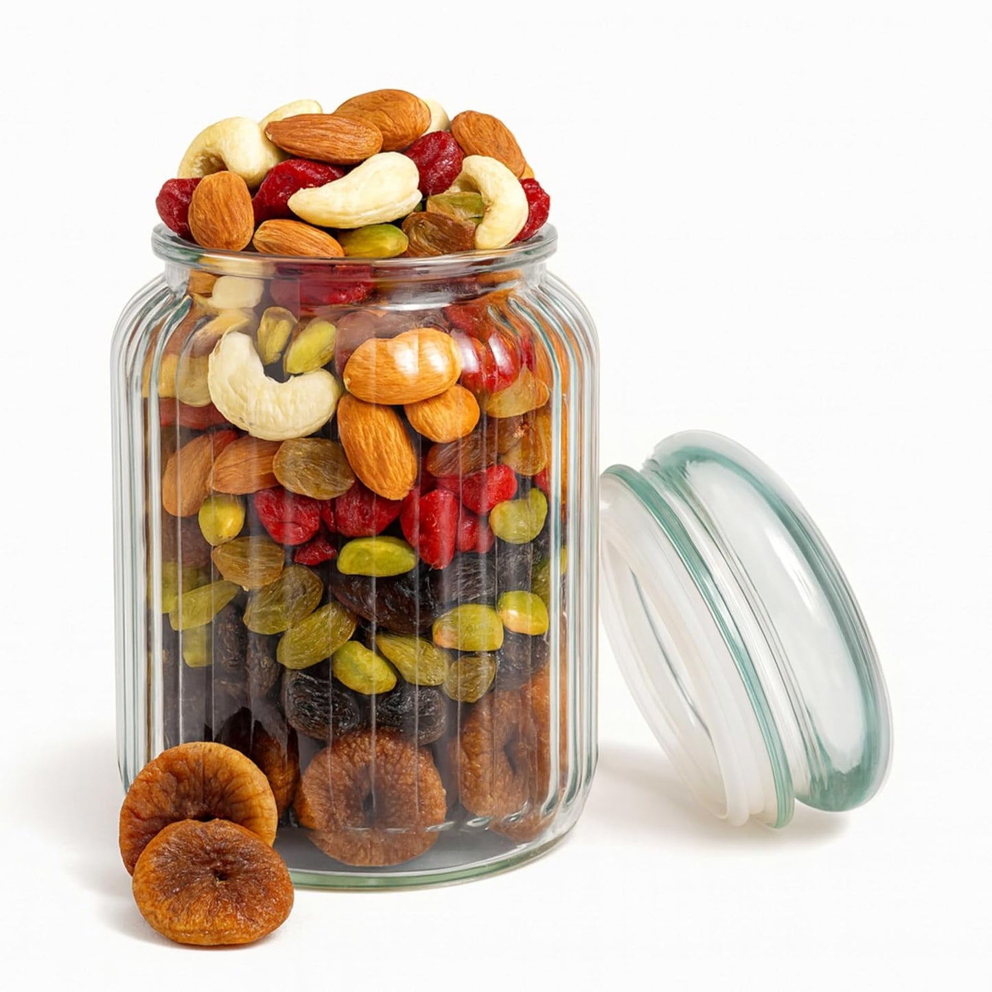 1000ml Glass Storage Jar with Airtight Lid | Kitchen Organizer for Spices, Pickles, Dry Fruits, Sugar & Snacks