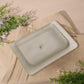 Pure Source India Stylish Durable Rectangular Design Glass Frosted Soap Dish for Hand Cleanser, Body Wash, Bathroom Shower Use