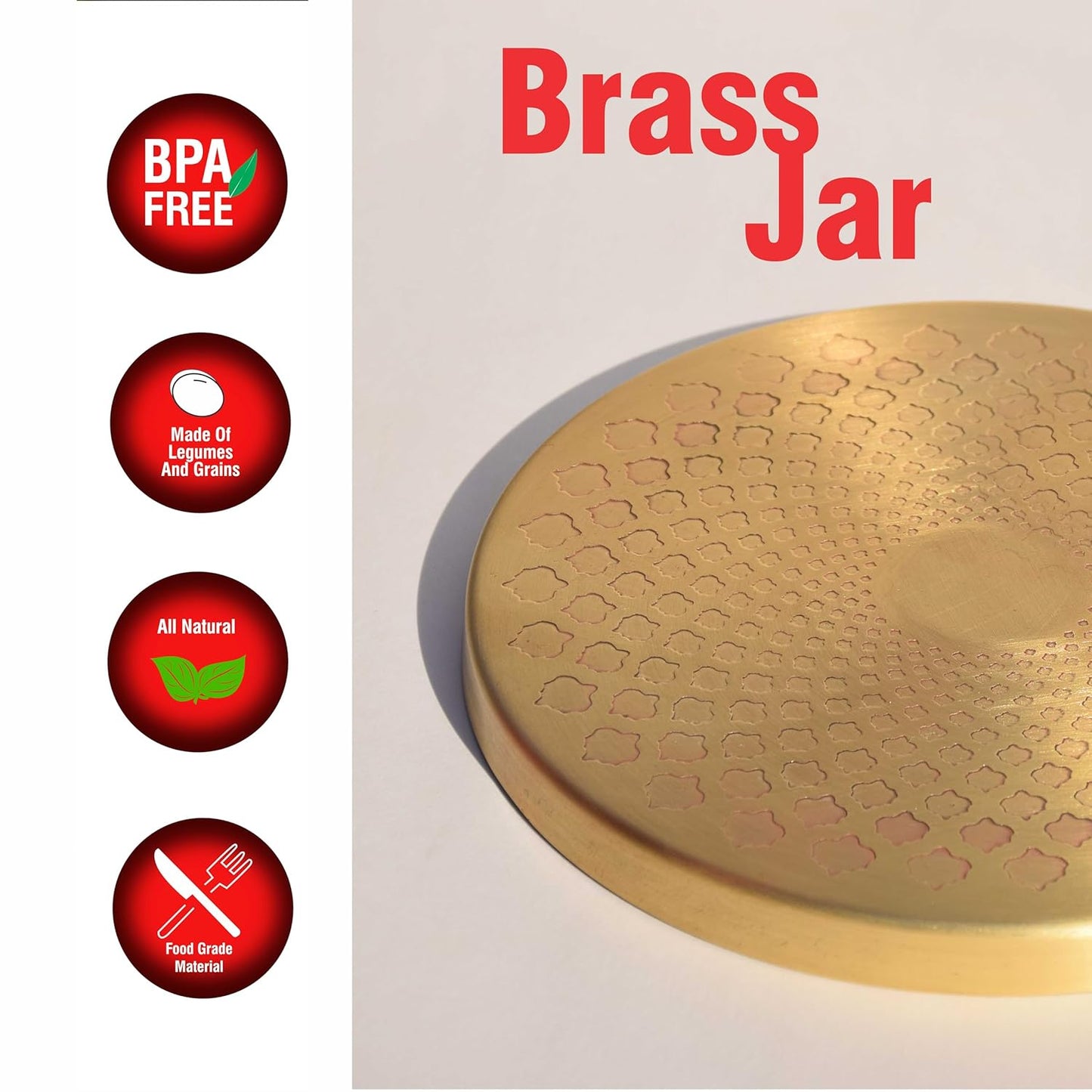 Brass Masala Storage Container for Dry Fruits, Candy, or as a Serving Bowl Decorative, Rustproof & Durable Container (GOLD 1100ML)