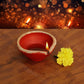 Pure Source India Traditional Handmade Earthen Clay Big Size Diya for Laxmi Pooja Multi Colour
