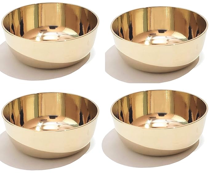 Pure Source India Bronze/Kansa Plain Bowl - 150ml, Gold