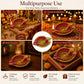 Pure Source India Decorative Ganesh Ji Diya| Handcrafted Red & Gold Oil Lamp with Auspicious Swastik Design | Traditional Diwali Diya for Festivals, Pooja Room & Gifting