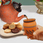 Pure Source India Terracotta Clay Cups 150ml– Handcrafted Kulhad Style Tea Glasses with Tribal Art Design for Tea, Coffee, Milk, or Décor