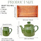 Pure Source India Ceramic Tea Cup Set with Kettle & Serving Tray | 4 Cups 200ml + 700ml Teapot + Tray | 6 Piece Tea Set for Gifting & Daily Use