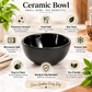 Pure Source India 200ml Black Ceramic Bowl for Serving & Dining | Premium Ceramic Serving Bowl | Food-Safe Kitchen Bowl