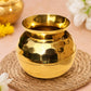 Pure Source India Diamond Cut Brass Lota for Puja | Brass Kalash 500 ML | 4 Inch Gold Finish Traditional Pooja Lota | Hindu Religious Pooja Item & Home Temple Decoration