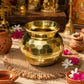 Pure Source India Diamond Cut Brass Lota for Puja | Brass Kalash 500 ML | 4 Inch Gold Finish Traditional Pooja Lota | Hindu Religious Pooja Item & Home Temple Decoration