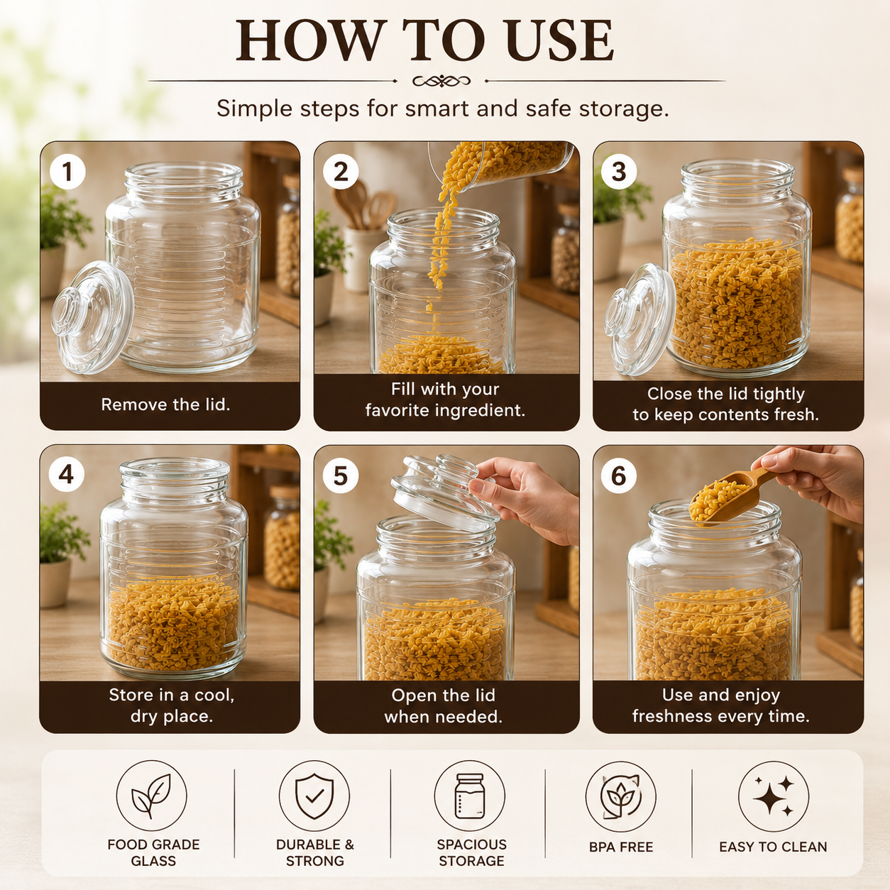 2 KG Premium Glass Jar – Perfect for Pickles & Kitchen Storage