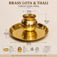 Pure Source India Pure Brass Pooja Thali with Lota, 10 Inch Traditional Puja Plate & Kalash Set | Brass Thali for Pooja, Aarti, Diwali, Wedding, Housewarming & Religious Ceremonies