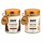 Pure Source India Scented Jar Candle Set of 2 (Coffee & Musk) | 150g Each | Premium Wax Candles | 35-40 Hours Burn Time | Aromatherapy Candles for Home Decor, Diwali, Bedroom, Spa & Gifts