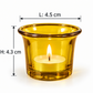 Pure Source India Yellow Makhan Votive Glass Tealight Candle Holder Set of 6 With Tealight for Diwali, Pooja, Rangoli & Home Décor