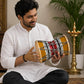 Pure Source India Wooden Damru Drum | Handmade Traditional Indian Musical Instrument | Double-Sided Percussion Drum for Kids, Adults, Meditation, Bhajan, Festivals & Home Decor