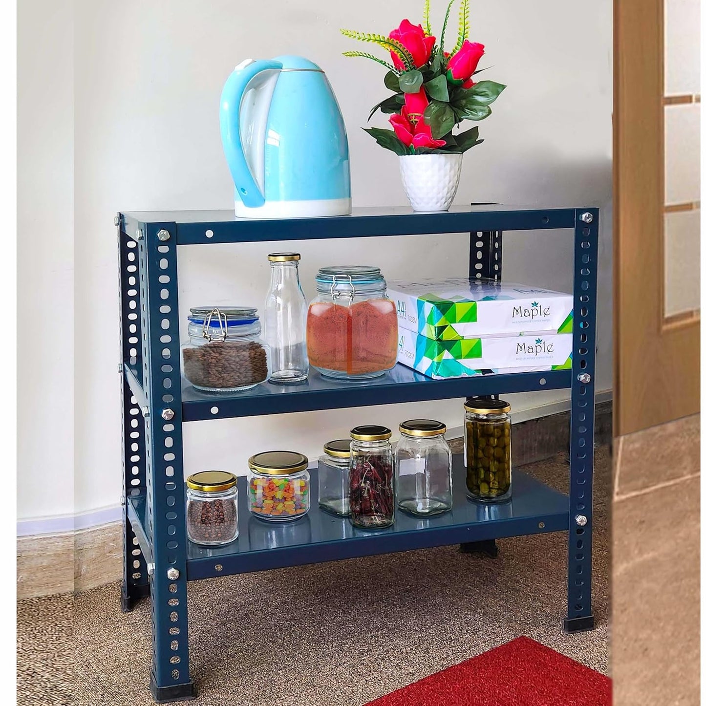 Iron Matte Finish (2 X 1 X 2FT) (3 SHELF) Adjustable Display Rack
