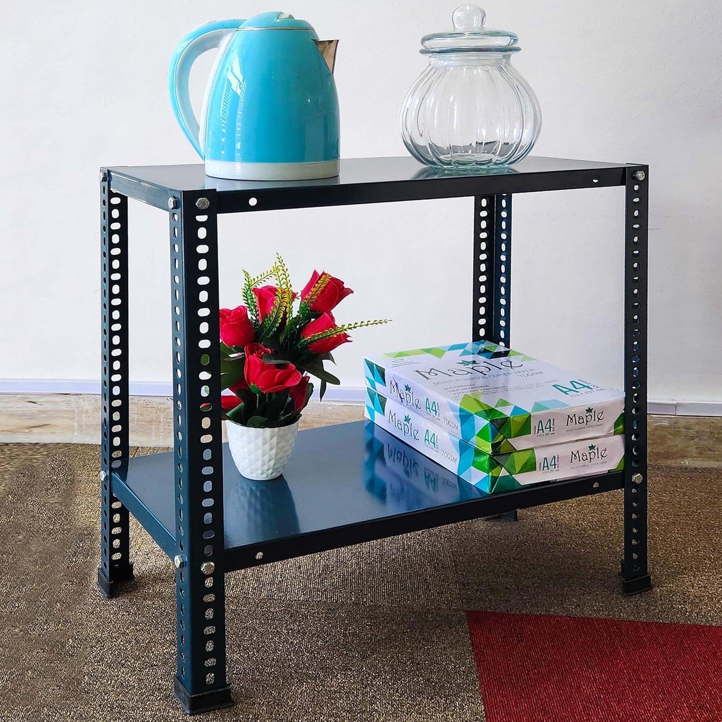 Iron Matte Finish (2 X 1 X 2FT) (2 SHELF) Adjustable Display Rack