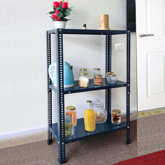 Iron Matte Finish (2 X 1 X 3 FT) (3 Shelf) Adjustable Display Rack for Home Office & Gym Use