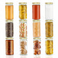 Kitchen Storage long Bamboo Glass Jars (200 ml, Transparent) For Sauce, Pickle, Cereal, Spice, Spaghetti Noodles