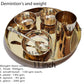 Pure Source India Kansa Solid Thali Set for Home, Kitchen, Dinning Table, Hotel & Gifting Purpose Set of 6 (Gold)