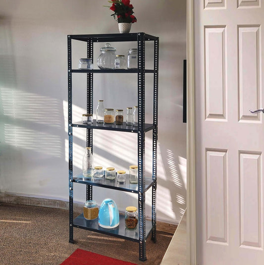 Iron Matte Finish (2 X 1 X 5 FT) (5 Shelf) Adjustable Display Rack for Home Office & Gym Use