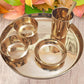 Pure Source India Kansa Solid Thali Set for Home, Kitchen, Dinning Table, Hotel & Gifting Purpose Set of 6 (Gold)