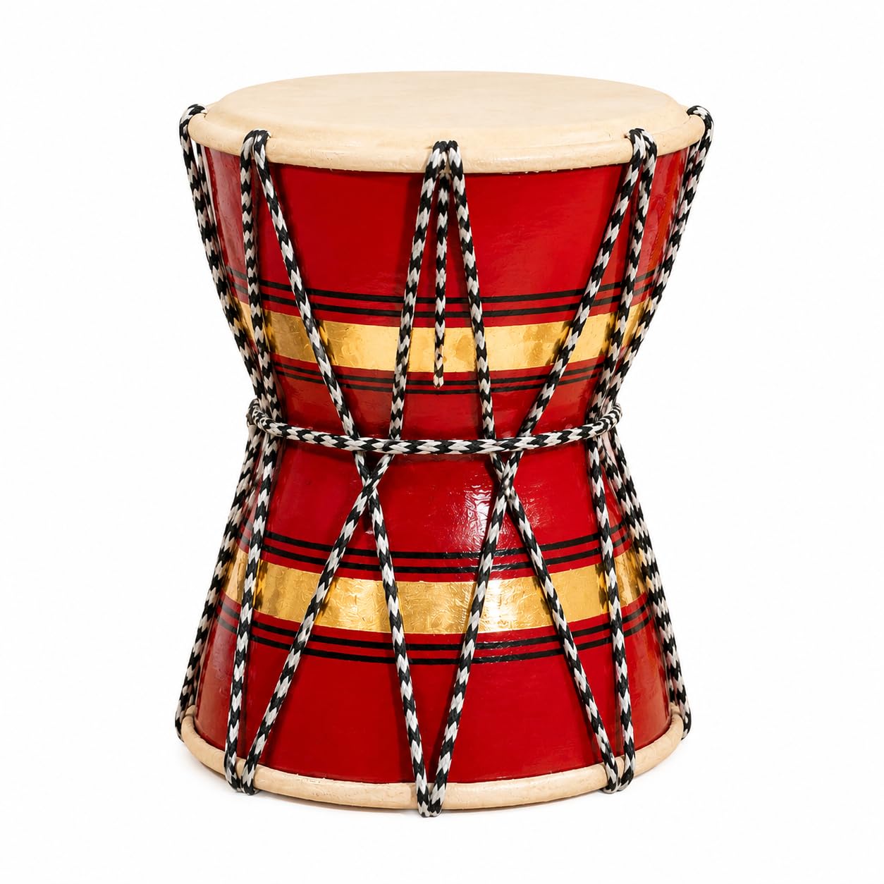 Pure Source India Wooden Damru Drum | Handmade Traditional Indian Musical Instrument | Double-Sided Percussion Drum for Kids, Adults, Meditation, Bhajan, Festivals & Home Decor