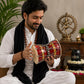 Pure Source India Wooden Damru Drum | Handmade Traditional Indian Musical Instrument | Double-Sided Percussion Drum for Kids, Adults, Meditation, Bhajan, Festivals & Home Decor