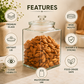 Pure Source India Square Shape 3L Glass Jar with Airtight Glass Lid For Pickle, Dry Fruit, Home Kitchen, Pantry Tea & Spice etc