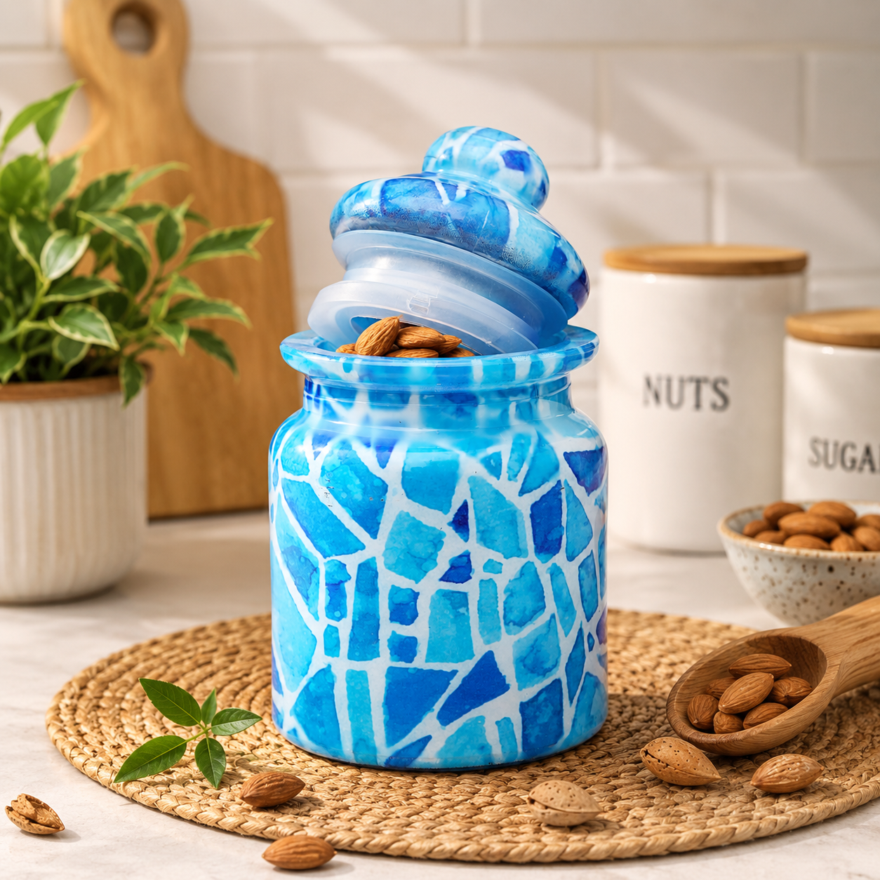 Pure Source India 250 ML Airtight Glass Jars & Containers With Lid Decorative Jars| Candy Jars| Glass Jars for kitchen Storage